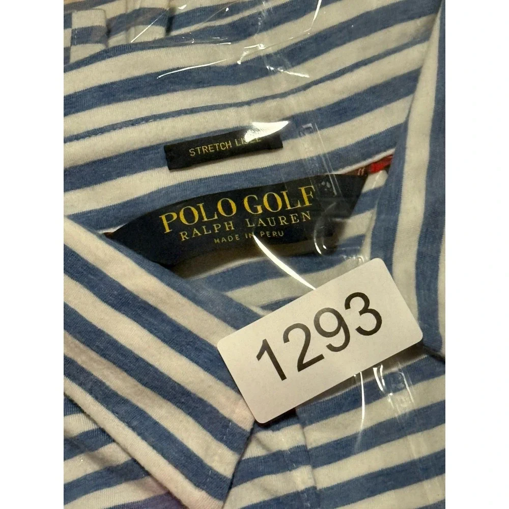 Men's Polo Ralph Lauren Golf Pima‎ Polo Shirt Sz XL Striped Blue Stretch Lisle